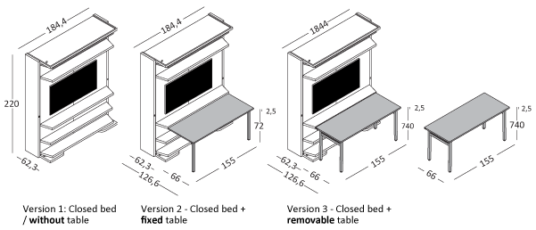Opklapbed LGM TV BedHabits 2